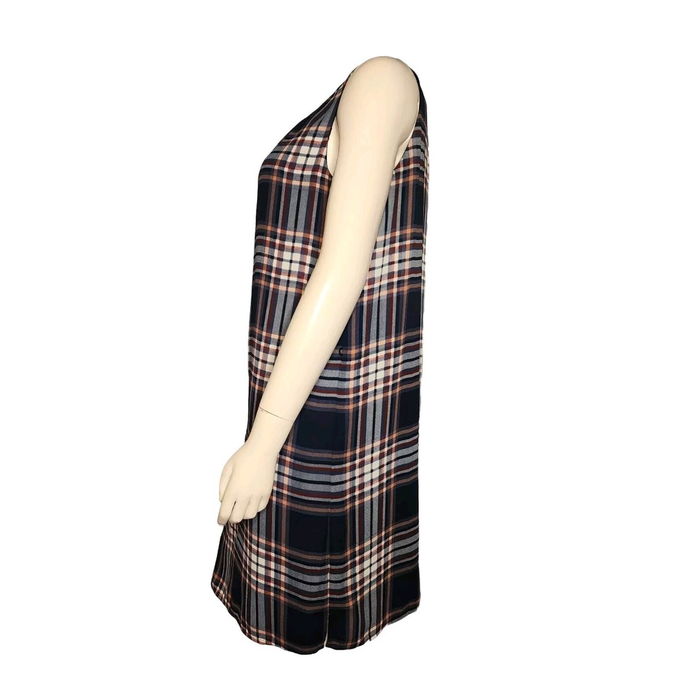 Ann Taylor Loft Dress Womens Size M Outlet Blue Pink Plaid Academic Preppy - Picture 2 of 6